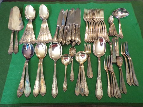 Elegantes silberbesteck rokoko - silberbesteck,