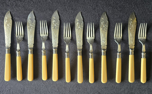 Antikes fischbesteck pers - antikes,