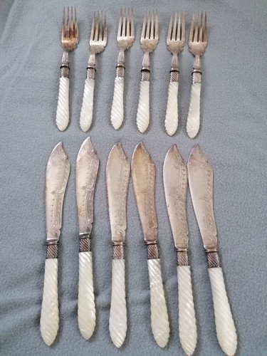 Fischbesteck mit perlmutt - fischbesteck,