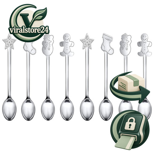 Weihnachtslöffel edelstahl - edelstahl, 8
